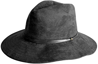 House of Ord Cape Town Riley Winter Fedora Damen Sonnenhut UV Schutz UPF50+ Herbst Hut Damen - In 3 Farben in Größen M/58cm & L/61cm - Größe: L/XL: 61 cm Farbe: Schwarz