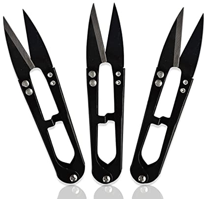 SHULLIN 3 Stück high-carbon stahl nähschere Fadenschere Mini Schere | für Kreuzstich Garn Tailor Garn Frühjahr Schere zum Sticken Stoff Fadenschneiden Basteln und diy-projekte(Schwarz)