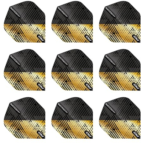RED DRAGON Hardcore Premium Gold und Schwarz Fleck Dartflug - 3 Set pro Packung (insgesamt 9 Dart-Flights)