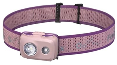fenix HL16 Rosa leichte Mehrzweck-Stirnlampe, 450 Lumen, 104 m, max. 100 Stunden, AAA-betrieben, Rotlichtmodus, SOS-Funktion, IP66