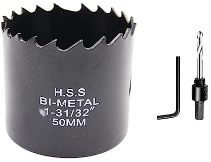 Lochsäge 50mm LAIWEI Bi-Metall Rundlochfräser HSS Kreissägekopf, 1,8 mm stark, Schnitttiefe bis 38mm, geeignet für Holz, Kunststoff, Gipskarton und Metallrohre