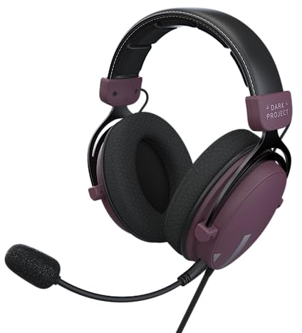Dark Project HS4 Casque de jeu filaire | Prise audio 3,5 mm | Pilotes à double chambre de 53 mm avec diaphragme composite et aimant en néodyme | Microphone amovible