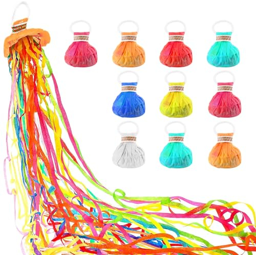 Bomba stelle filanti, 10 pezzi, coriandoli filanti, stelle filanti, stelle filanti d'aria, per feste di compleanno, festa di Capodanno