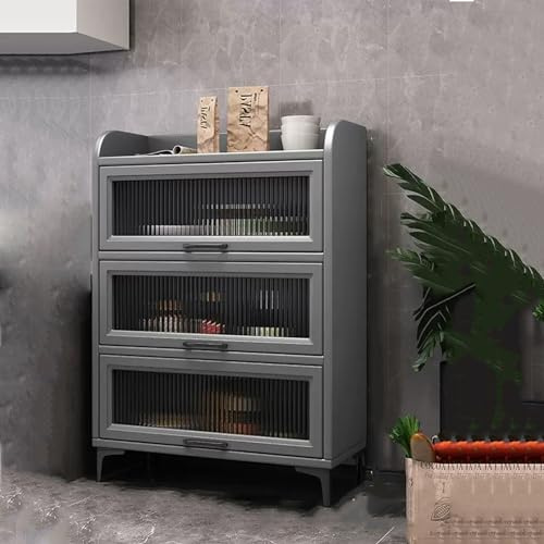 Armoire De Cuisine ,étagère De Cuisine Rangement avec Porte Rabattable,Buffet Meuble De Rangement, Étagère Micro-Ondes Armoire Multi-rangements,pour Épices, Plats, Casseroles Et Poêles, Etc ( Color :