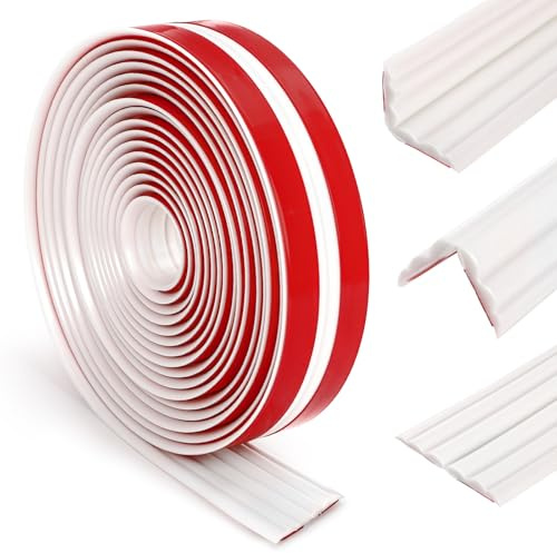 Cididu TPE Quadrant Trim, 5M Flexible Wall Corner Protector Trim, Self Adhesive Strip Tile Edge Inside Outside Corner Trim for Floor Door Frames Ceiling Countertop Home, 5M x 40MM