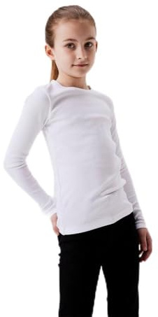 NAME IT NKFNAKAL LS Short Top Noos, Camisa Manga Larga Niñas, Bright White,