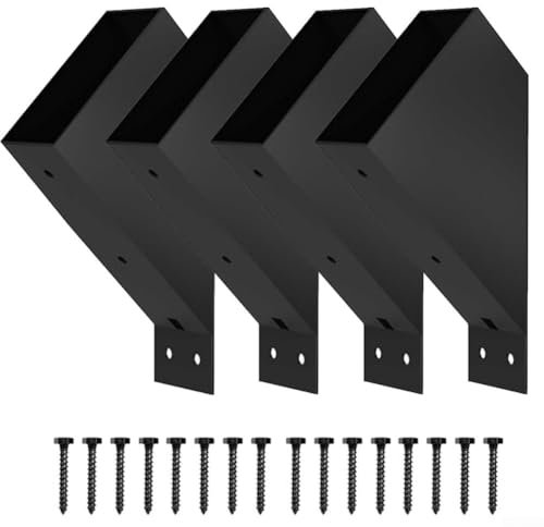 ARMYJY Fence Post Brackets,Pergola Brackets 45 Degree Angle Heavy Duty Connector Support For 2X4 Wood Posts(4pcs)