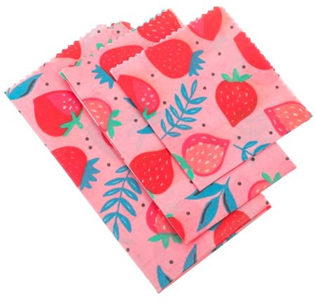 Hoement 3pcs Non-stick Beeswax Wraps Food Safe Reusable for Bread Baking Snack Boxes Grease Absorption