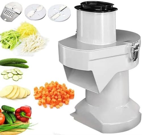 IUokLU Picadora automática de Frutas y Verduras 3 en 1 cortadora eléctrica de Verduras rallador cortadora de Verduras cortadora de Frutas con Cuchillas de 10 mm y,