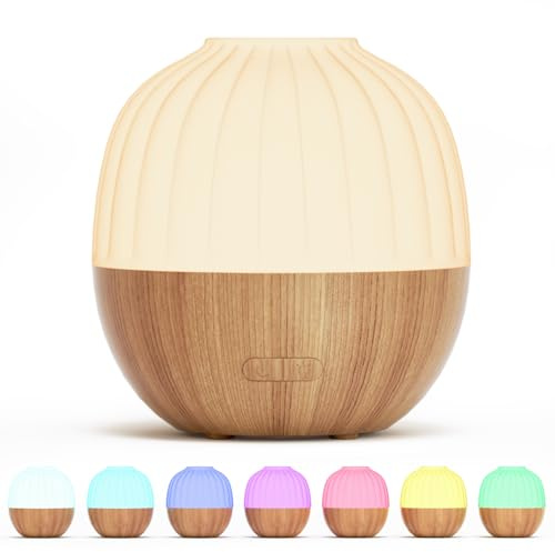 SALKING Essential Oil Diffuser, 300ml Aromatherapy Diffuser, Ultrasonic Diffusers for Essential Oils, Cool Mist Humidifier with 8 Colour Lights, Auto Shut-Off Function, for Office Home