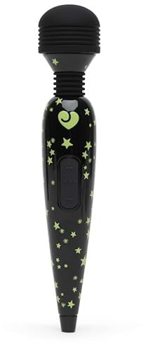 Lovehoney Deluxe Magic Wand Vibrator | Rechargeable Mini Wand Massager | Soft Silicone Flexible Head| Ergonomic Handle| Wireless Powerful Body Clit Massage Sex toy Women Men & Couples Glow in the Dark