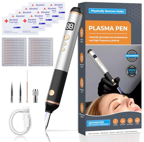 Skin Tag & Mole Removal Kit | 2025 Upgraded Plasma Pen with 15 Adjustable Levels | Painless Treatment for Mole, Warts, Freckles, Nevus, Tattoos, Granulation