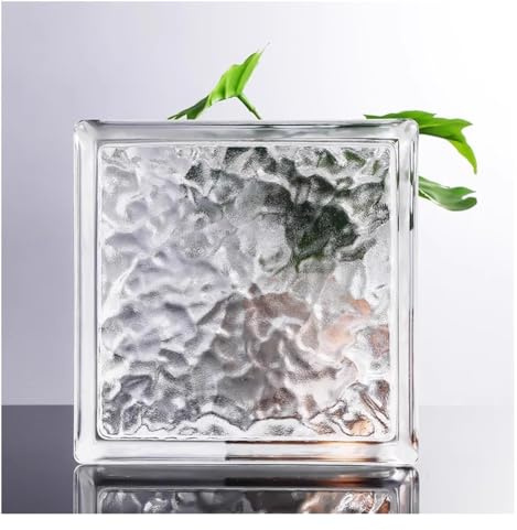 Glasbausteine Quadratischer, Lichtdurchlässiger Hohlglasstein Schalldämmung Und Wärmedämmung Dekorative Trennwand Für Bars Und Wohnaccessoires(Clear-C,2PCS)