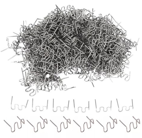 Crozgan 1000Pcs Hot Staples Wave Welding Rods Automotive Bumper Repair Wire 0.6mm 0.8mm Plastic Welding Staples Staplers for Car Auto Bumper Machine Repair Welding Wire Welding Nails