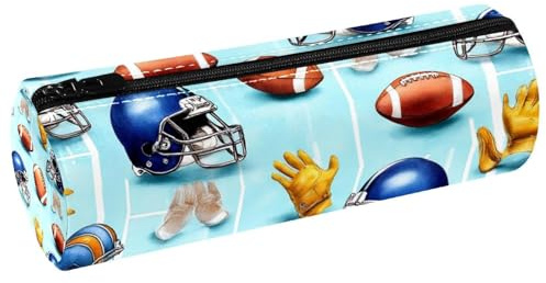 VAPOKF Caschi da football americano, guanti, in pelle, portapenne, portamonete, trousse per trucchi per studenti, cancelleria, scuola, ufficio