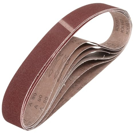 QUARKZMAN 50mm x 1220mm Nastri Abrasivi, 5Pz 80 Grana Carta Vetrata per Levigatrice Ossido di Allumina Per Lavorazione Legno, Lucidatura Metalli, Affilatura Coltelli