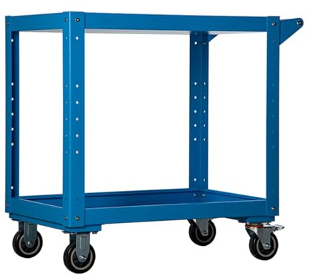 3-Tier Heavy Duty Tool Trolley Cart Lockable Wheels, Storage Organiser,200Kg Load Capacity,Garage Warehouse Repair Shop(Blue,Style 2)