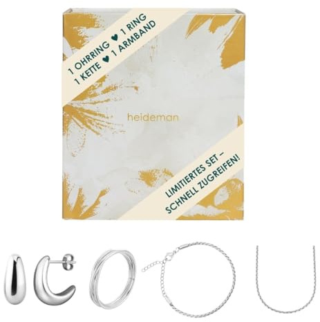 Heideman Adventsbox Basic Damen 4er Set Silber | Schöne Geschenkidee für Freundin, Mama oder Partnerin, hautfreundlich, nickelfrei und alltagstauglich zu tragen