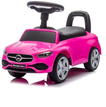 NINODOVAE Rutschauto für Kinder, Mercedes-Benz lizenziert, mit Hupe und Staufach, 12-36 Monate (Rosa)