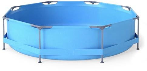 RELAX4LIFE Pool-Set mit Filterpumpe, Aufstellpool rund, Ø 360 x 76 cm, Swimming Pool Metallrahmen, Planschbecken groß, Schwimmbecken Komplettset geeignet für Kinder & Erwachsene im Garten