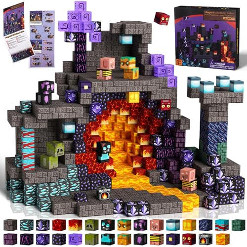 PQETBV Costruzioni Magnetiche, 100 Pezzi Cubi Magnetici per Bambini, Giocattoli Magnetici Creativi Montessori da 3 4 5 6 7 Anni Ragazzo e Ragazza Costruzioni Magnetiche per Bambini Regali