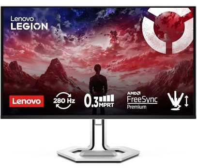 Lenovo Legion Pro 27Q-10 Gaming Monitor 26.5 | QD-OLED | 280Hz, 0.03 ms, 16:9, 2x HDMI 2.1, DisplayPort 1.4, 1 x USB-B, 3 x USB-A | Tilt, Swivel, Pivot, Lift Adjust Stand | White