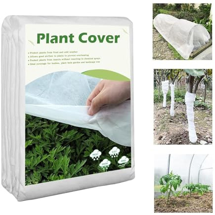 Sghtil Paños de heladas para plantas al aire libre, cubierta de invierno para clima frío, protector solar a prueba de frío, mantas para huerto, árbol, patio, invernadero, granja, paisaje, cama, jardín