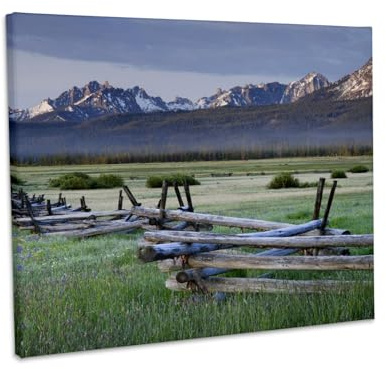 3dRose Idaho. Stanley Basin in the Sawtooth Mountains. Museum Grade Canvas Wrap 20x16