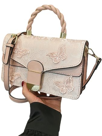 ZCABYBD Damen Handtasche Damentasche, Spitze, Umhängetasche, Abendtasche, Trendige Und Vielseitige Handtasche-rosa