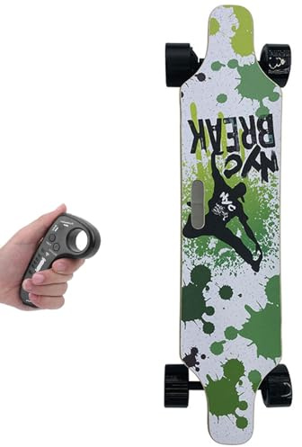 Elektro Skateboard, vierrädriges Longboard mit EIN-/Doppel-nabenmotoren, wasserdichtes, 22-40km/h, stoßabsorbierendes Skateboard, maximale belastung 80-150kg Single-Drive-20km