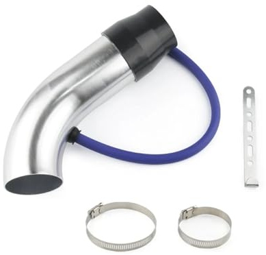 TCPCHKHOPP 3'' 75mm Universal Hitzeschild Aluminium Auto Kaltluftansaugsystem Turbo Induktionsrohr Rohr Silber Schwarz Rot Auto Ansaugschlauch(2)