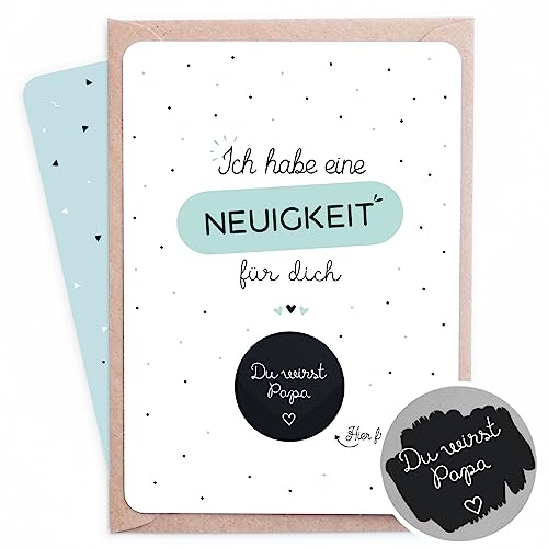 Manahia Rubbelkarte Du wirst Papa – Emotionale Schwangerschaftsverkündung für Partner – Überraschung Baby Ankündigung – Premium Karte inkl. Umschlag – Made in Germany