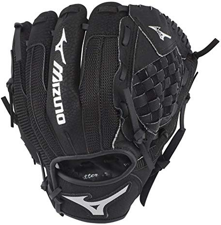 Mizuno GPP1000Y3 Youth (Ages 3-6) Prospect Series PowerClose Baseball Gloves, 10, Right Hand Throw, Black Tartan Flex Web