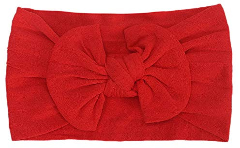 Topgrowth Cerchietto per Capelli Neonata Cravatta a Farfalla Fascia per Capelli Turbante Nodo Elastico Traspirante Fascia Bimba (Rosso)