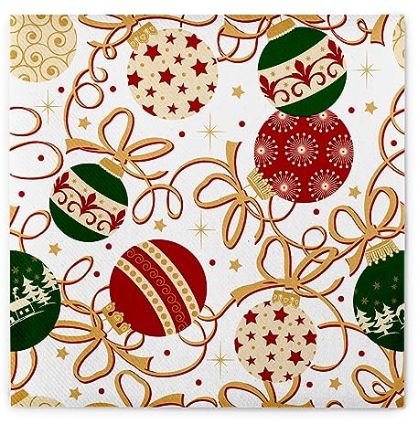 Sovie HORECA Weihnachtsserviette Belinda, Linclass® Airlaid, Ideal für ein festliches Weihnachtsfest, Serviette Wintermotiv stoffänhlich 40x40cm, 1/4 Falz, 50 Stück