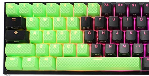 Ducky compatible Rubber Keycap Set, 31 Tasten, Double-Shot, gummiert, für Backlight - grün