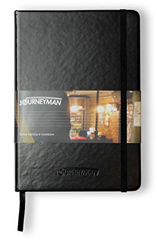 Journeyman Classic guitar tab notebook - 192 pages of blank guitar tablature in a hardback A5 journal (Black)