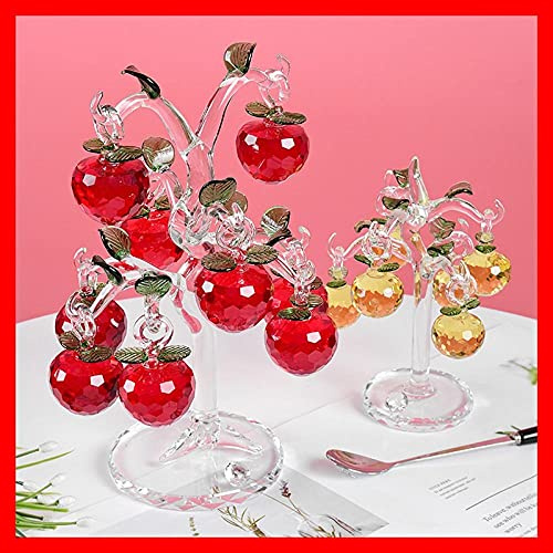 Albero di mele di cristallo 3 colori con figurine di mele Suncatcher Decor Photo Pholdpiece per buona fortuna ricchezza prosperità-Blu_12 si blocca._CINA