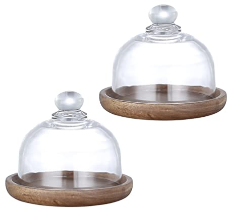 VALICLUD 2sätze Mini Holz Dessert Teller Kuchen Mini Tablett Dessert Platten Holz Kuchen Teller