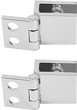 Anluoyi 2 Stück Glastürscharniere ohne Bohren, Modern, Silber, Zink, Gebürstet, 0 Grad, Glas Einzelklemme, für 5-8mm Glasdicke, Badezimmer, Küche, Schrank, Duschtür