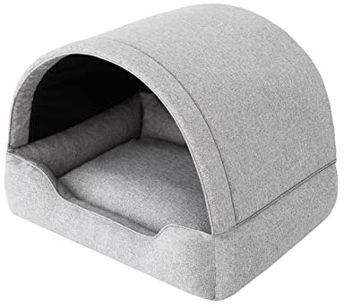 Hundehöhle Hundebett Katzenbett Hundehütte Haustierbett Hundehaus Hundeliegen Hundesofa Korb Sofa Hundekissen Schlafplatz, Asche, 60x47 cm