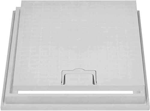 Chiusino coperchio e telaio in PP plastica pvc anti UV Antiscivolamento con maniglia resistente cm 55x55 esterno telaio 61x61 SUPER TOP Made in Italy