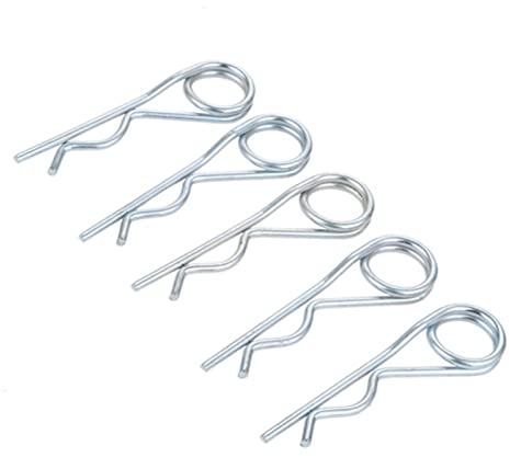 NORAZE 20/10/5/2/1 stücke Stahl Doppel Ring Splinte Doppel Spule R Clip Halte Splinte Haar Pins for Anhänger Kinderwagen Fracht Boot (Color : Silver, Size : 5x100mm 2pcs)