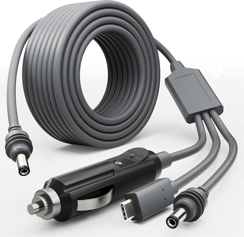 Txtcu 3 in 1 Starlink Mini Cable 10FT/ 3M, Starlink Mini Power Cable High-Speed USB C/Car Charger/DC to DC Replacement Waterproof Extension Cable Accessories
