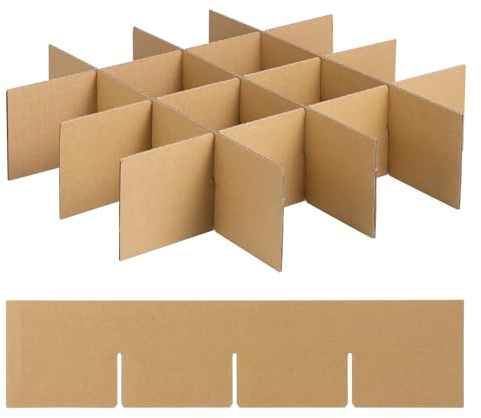 Cardboard Moving Box Dividers Paper Sturdy for Transport | Khaki, Simple to Install, Prevents Collision, Easy to Use, for Dishes and Glasses in Packing Boxes