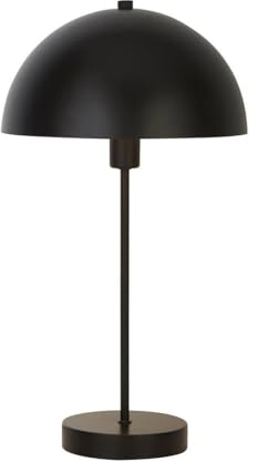 Licht-Erlebnisse Tischlampe Schwarz E14 46 cm hoch aus Metall Bauhaus Pilzleuchte Nachttischlampe Wohnzimmer Tischleuchte