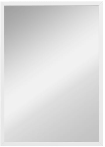HOMCOM Espejo Rectangular Espejo de Baño 50x70 cm Espejo de Pared Decorativo para Salón Entrada Pasillo Horizontal o Vertical Blanco