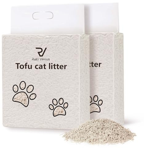 Raki Venus Tofu Cat Litter - Strong Clumping, Ultra Absorbent, Odor Control, Flushable, Low Tracking, Low Dust Tofu Litter Pellets 2 Packs/12LB (Original Flavor)