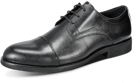 Allthemen Oxfordskor för män, snörning, brogues, derbyskor, affärer, formella finskor, bekväma klassiska skor, Svart, 42.5 EU