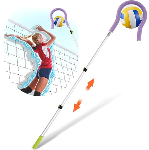 Silipull Adjustable Volleyball Spike Trainer with Question Mark Hook Volleyball Training Equipment Durable Lightweight Hitting Trainer Equipment Volleyball Holder for Serving Jump Spiking